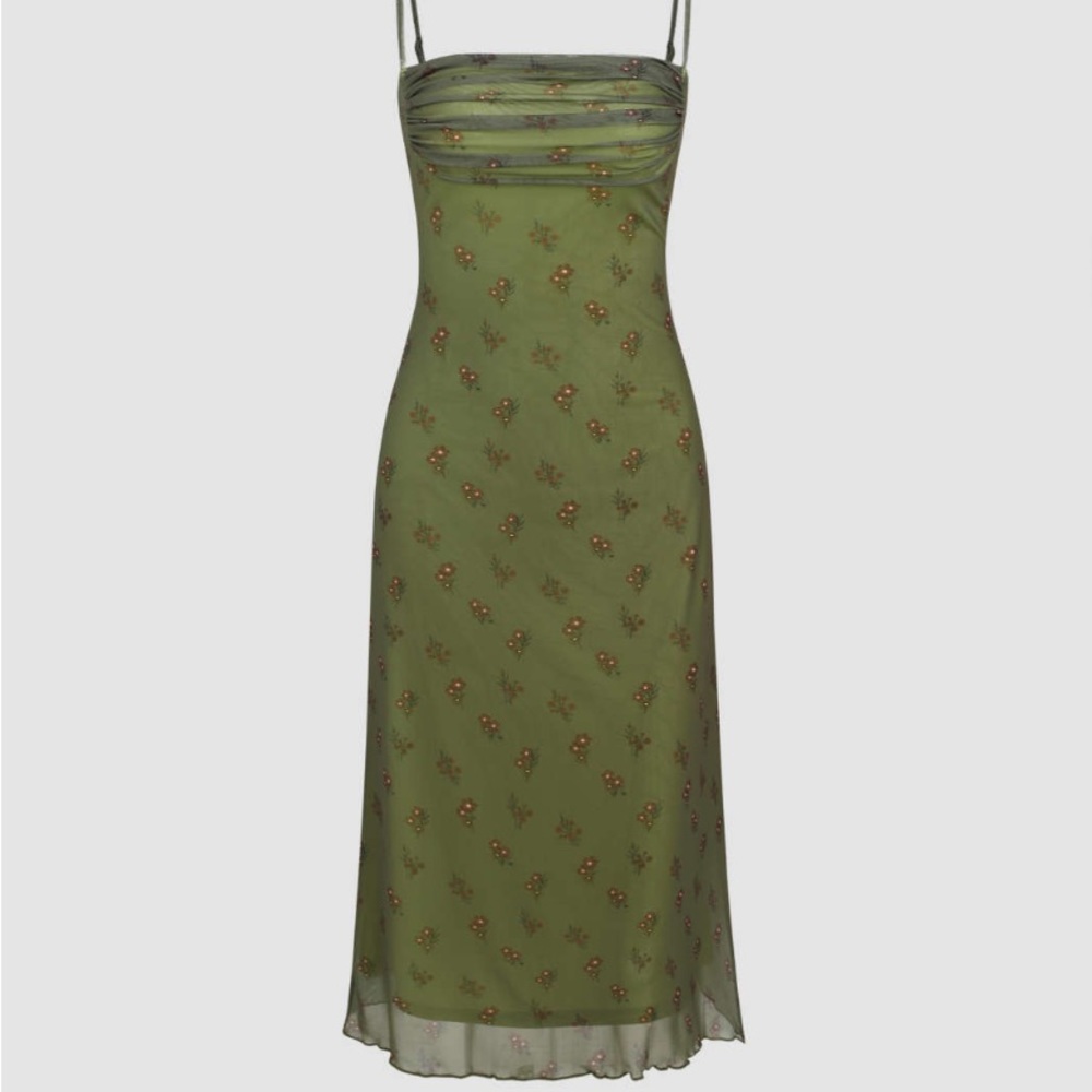 Floral mesh ruched dress from Cider.